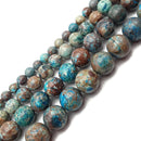 Blue Calsilica Jasper Smooth Round Beads Size 4mm to 18mm 15.5" Strand