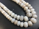 natural white agate graduated smooth rondelle beads