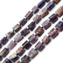 Natural Charoite Faceted Irregular Tube Beads Size 8x10mm 15.5" Strand