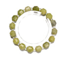 Green Jade Prism Cut Double Point Bracelet Beads Size 8mm 10mm 7.5'' Length