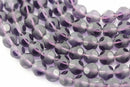 purple crystal glass faceted round beads