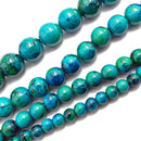 azurite smooth round beads