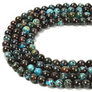 Natural Azurite Smooth Round Beads Size 6mm 8mm 15.5'' Strand