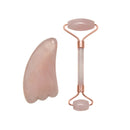 Rose Quartz Face Massage Roller Tool & Gua Sha Facial Massager Stone Box Set
