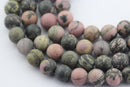 large hole rhodonite matte round beads