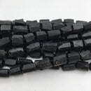 natural black tourmaline rough faceted tube beads
