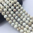 large hole white turquoise beads matte round beads