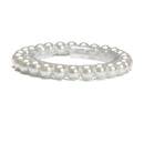 White Glass Pearl Smooth Round Bracelet Beads Size 6mm - 12mm 7.5'' Length