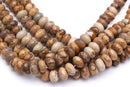 natural picture jasper smooth rondelle beads