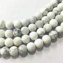 large hole howlite matte round beads