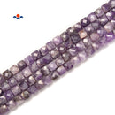 Natural Chevron Amethyst Faceted Cube Beads Size 6-7mm 15.5" Strand
