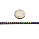 Gray/Gold/Blue/Rainbow Hematite Smooth Hexagon Cube Beads 3x3mm 15.5"Strand