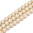 Natural Ivory Jasper Smooth Round Beads Size 6mm 8mm 10mm 15.5'' Strand