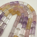 rose quartz citrine amethyst clear quartz triangle beads