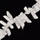 Natural Howlite Slab Stick Point Beads Size 25-50mm 15.5'' Strand