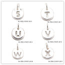 925 Sterling Silver Letter A to Z Pendant Charm Size 10mm Sold 3 Pcs Per Bag