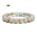 Light Blue Aqua Terra Jasper Smooth Round Bracelet Size 10mm 7.5" Length