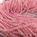 natural rose quartz faceted round beads