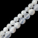 translucent blue chalcedony faceted off roundbeads