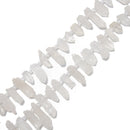 Clear Quartz Top Drilled Matte Stick Points Beads Size 20-45mm 15.5'' Strand