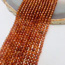 natural hessonite orange garnet faceted round beads