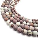 chohua coffee bean jasper matte round beads