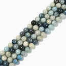 Natural Multi Blue Trolleite Smooth Round Beads Size 6mm 7.5-8mm 8mm 10mm 15.5'' Strand