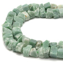 Green Aventurine Rough Nugget Chunks Center Drill Beads 8x18mm 15.5" Strand