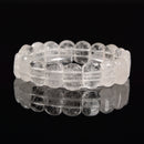 Clear Quartz Double Drill Bracelet Oval Shape Bead Size 10x14mm 7.5'' Length