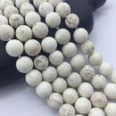 large hole white turquoise beads matte round beads