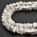 Howlite Rough Nugget Chunks Center Drill Beads Approx 6x17mm 15.5" Strand