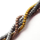 silver gold gray copper hematite faceted matte rondelle beads