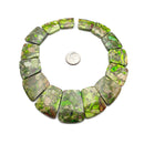 Blue/Green/Red/Purple Impression Jasper Graduated Trapezoid Slab Beads 15.5"Strd