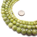 Green Peridot Smooth Round Beads Size 4mm 6mm 8mm 10mm 15.5'' Strand