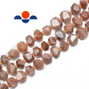 natural peach moonstone faceted nugget chunk beads