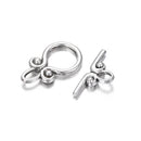 anti silver plated charm toggle clasp flower