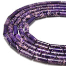 purple sea sediment jasper round tube beads