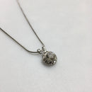 silver plated clear rhinestone necklaceadjustable cha