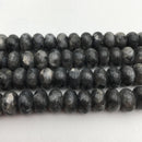 large hole larvikite labradorite smooth rondelle beads