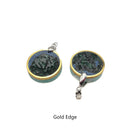 Malachite Silver/Gold Plated Edge Blue Round Pendant Size 25mm Sold Per Piece