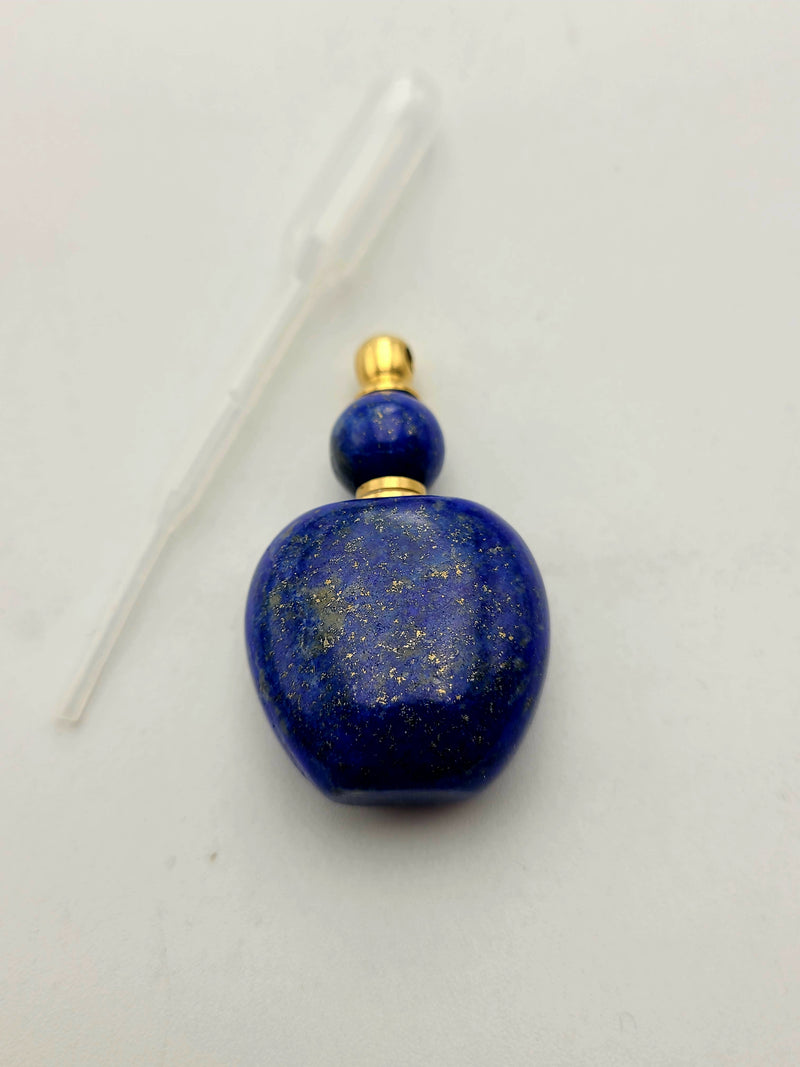 Lapis Lazuli Essential Oil Necklace Perfume Bottle Pendant Size 24x40mm