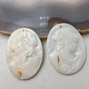 mop shell cameo pendant oval shape