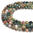 Natural Indian Agate Faceted Star Cut Beads Size 8mm 15.5" Strand