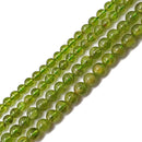 Natural Peridot Smooth Round Beads 5mm 7mm 15.5" Strand