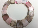 natural pink opal graduated trapezoid slab slice beads