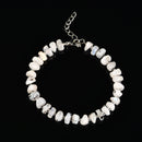 Blue Moonstone Wheel Beaded Bracelet Silver Plated Clasp 5x7mm 7.5" Length