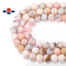 natural pink opal smooth round beads