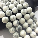 large hole howlite matte round beads