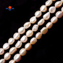 Multi Peach Pink Fresh Water Pearl Pebble Nugget Button Beads 11-12mm 15.5"Strnd