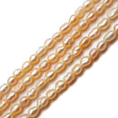 Peach Pink Fresh Water Pearl Keshi Rice Nugget Beads 4x5mm 15.5" Strand